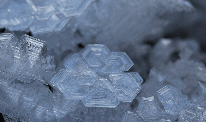 close up ice crystals